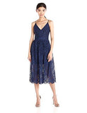 Floral Lace Mid Length Dress, Parisian Blue, 0