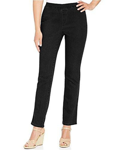 StraightLeg Denim PullOn Pants Petite/Small, Black Wash