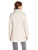 Kenneth Cole York Chevron Down Coat With Faux Fur Trim Frost Large