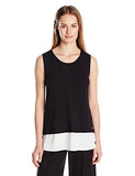 Sl Sweater W Woven Bottom Black Large