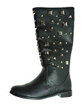 Joan Boyce Black Faux Leather 17 Tall Studded Riding Fashion Boots Size 12 M