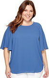 Plus Plus Size Cape Sleeve Top Indigo Shirt
