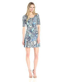 Pencil Sleeve ALine Dress, Print, Xs
