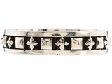 Stackable Studded Ring With Mb Crosses Sterling Silver Ring
