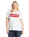 Plus Size Batwing Logo Tee Shirt, Batwing White, 2X