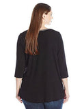 Plus Size Colorblock Sweater Knit Top, Black/Heather Gray, 1X