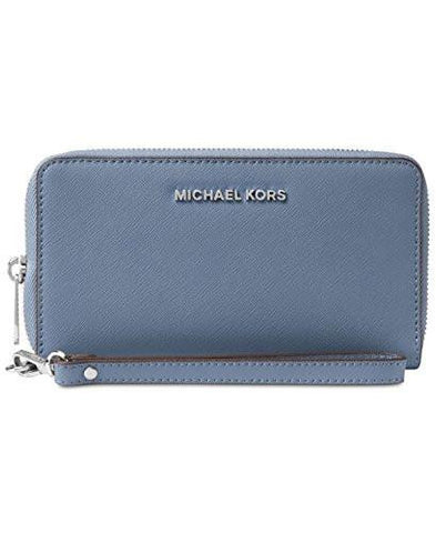 Michael Kors Jet Set Travel Large Saffiano Leather Smartphone Wristlet Denim Os