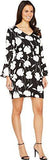 Karen Kane VNeck Bell Sleeve Dress Black/OffWhite Dress