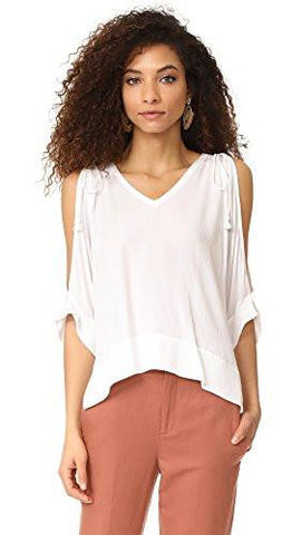 Katella V Neck Blouse, White, S