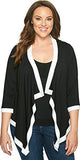 Plus Plus Size Banded Drape Jacket Black/OffWhite Jacket