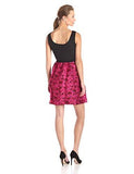 Taylor Dresses Red Pritned Fit And Flare Dress, Black Rose, 8