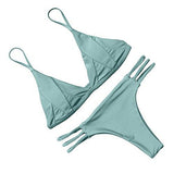 Mooskini 2 Piece Swimsuit Sexy Push Up Bikini Set Summer Cut Out Swimwear Mus Size 46 Green