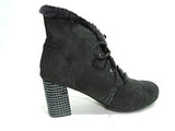 Joan Boyce 443873 Florita Black Faux Fur Jewel 3 Heel Ankle Lace Up Boots Size Us 85 W Wide