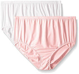 2 Pack Microfiber Full Brief Panty, Pink/White, 7