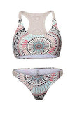 Aleumdr Bohemian Knitted Racerback Push Up Sexy Bikini Swimsuit Swimwear With Swim Briefs Large Size Multicoloured