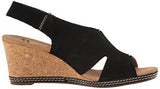 Clarks Helio Float Wedge Sandal Black Nubuck 8 M Us