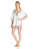 Paisley Embroidery Caftan Cover Up Whitewhite S