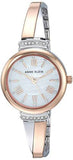Swarovski Crystal Accented Rose Goldtone And Silvertone Bangle Watch And Bracelet Set