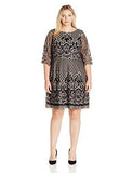 Eliza J Plus Size 3/4 Sleeve Lace Fit And Flare, Black, 20W