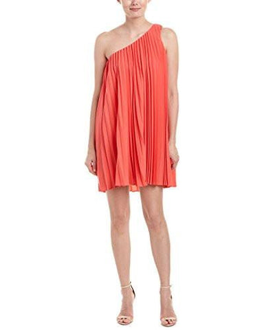 Skyla Chic Drapa One Shoulder Pleated Dress Rio Ruby Small
