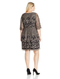 Eliza J Plus Size 3/4 Sleeve Lace Fit And Flare, Black, 20W
