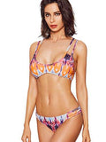 Sweatyrocks Bathing Suit Multicolor Printed Cross Back Bikini Set