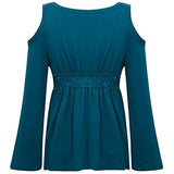 Creti Sexy Vneck Lace Blouse Long Sleeve Bandage Tshirt Tops