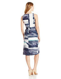 Ellen Tracy PetiteSize Belted Column Dress, Canvas Ink Chambray, 2P