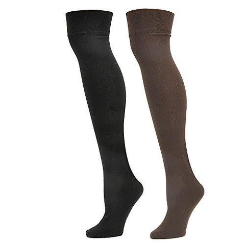 Sm25726 2Pack Over The Knee Socks Multichocolateblack