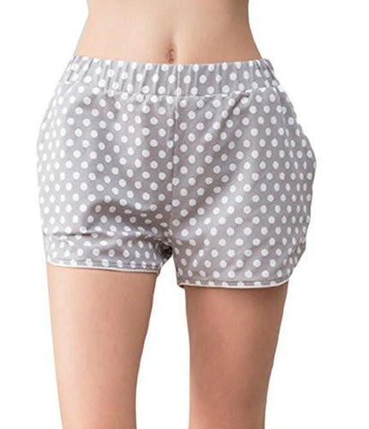 M2Mo Summer Polka Dot Sleepwear Pajama Bottom Shorts Dark Gray Us L