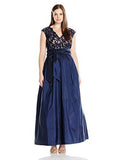 Plus Size VNeck Ballgown, Navy, 16W
