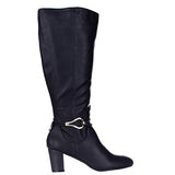 Gaffar Closed Toe Knee High Fashion Boots, Black, Size 6.0