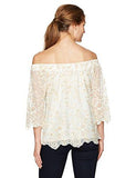 OffTheShoulder Embroidery Top, Cream, Xs