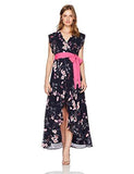 Eliza J Petite Surplus HighLow Dress, Navy, 8P