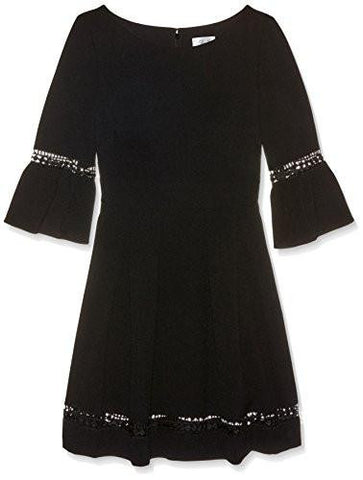 Fit And Flare With Bell Sleeves, Black, 8