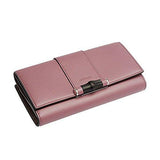 Bamboo Soft Leather Continental Flap Wallet 369662 Purple