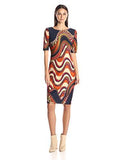Swirl Print Suba Dress Lace Up Back Detail, Navy Cranberry, 8