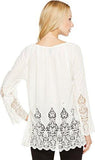 Karen Kane Raglan Sleeve Lace Top Cream Shirt