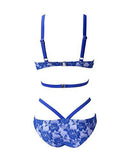Mooskini Sexy Lace Halter Padded Push Up Bikini Set Twopieces Swimsuit S Blue