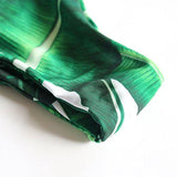 Mooskini Halter Leaf Colorful Padding Bikini Swimsuit Swimwear One Piece Bikini Mus Size 46 B964