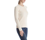 Cable Crew Neck Sweater Beige Small