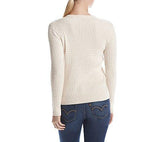 Cable Crew Neck Sweater Beige Small