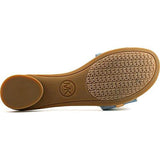 Michael Michael Kors Molly Open Toe Casual Flat Sandals Washed Denimvachetta Size 55