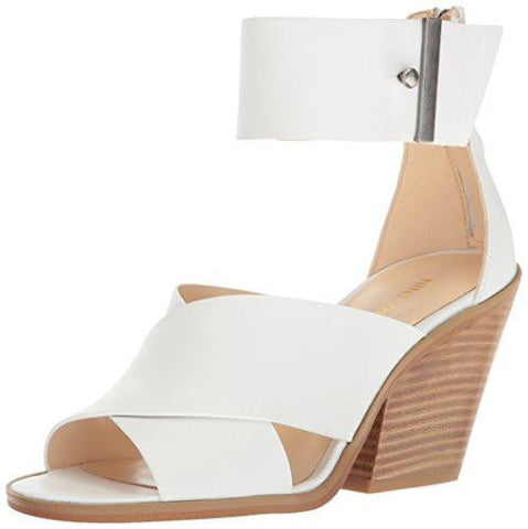 Nine West S Yannah Wedge Sandal White Leather 95 M Us