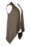 Cable Knit Vest With Hood In Taupe Heather Xlarge