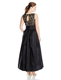 PlusSize Ball Gown With Sash At Waist, Black/Gold, 20W