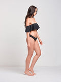 Cove Flutter Swim Top Black M Swimwear Bikini Black