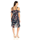 Flutter Sleeve Ruffle Dress, Navy, 4