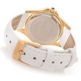 Invicta 15149 Angel 18K Yellow Gold Ionplated Stainless Steel Watch With White Leather Band