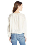 Katella V Neck Lace Blouse, Natural, S